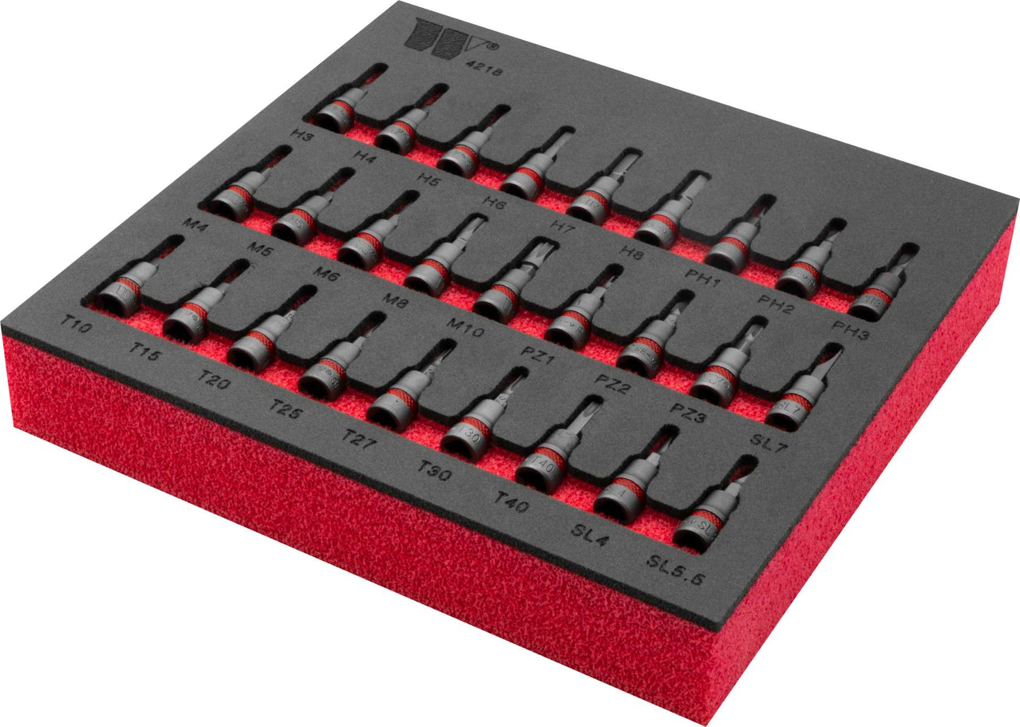 Impact Torx, Spline, Hex, PZ, SL & PH 1/4''dr 27 Piece Socket Set