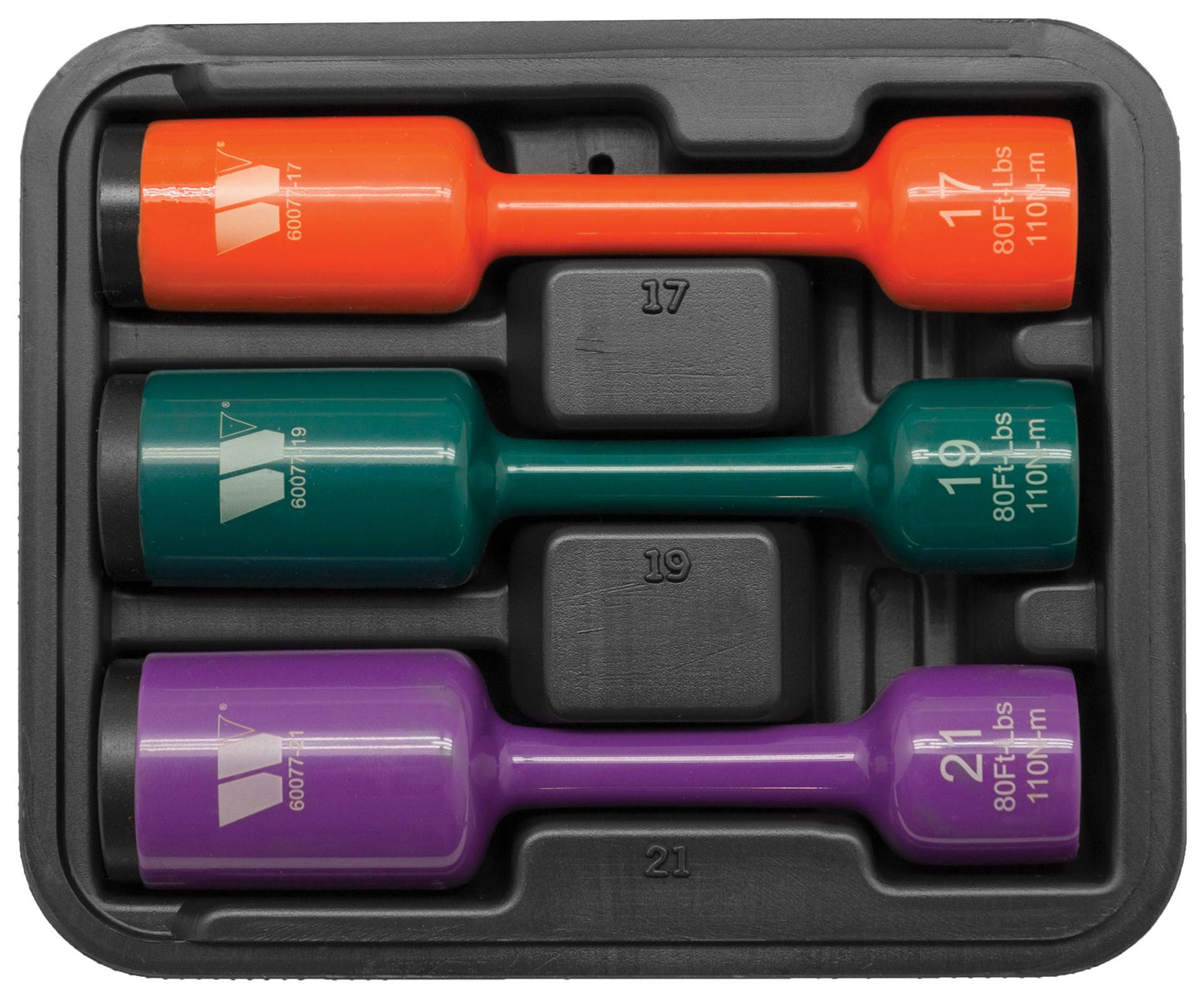 Torsion Socket Set 110nm, 17, 19, 21mm 1/2Inch Drive