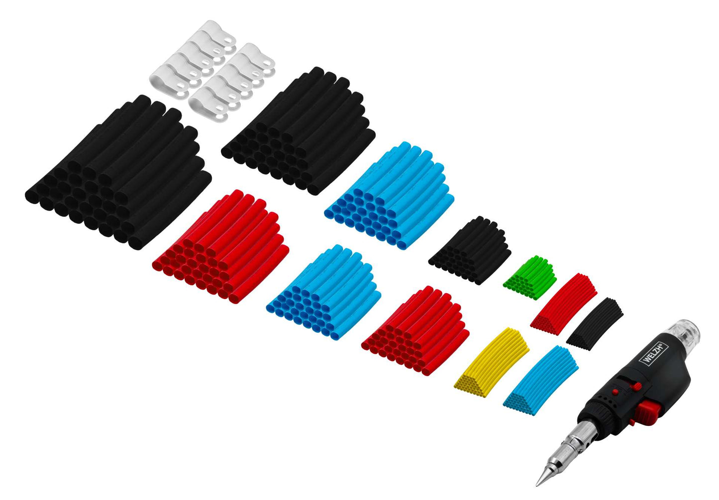 Heat shrink kit with micro gas torch 491 pieces