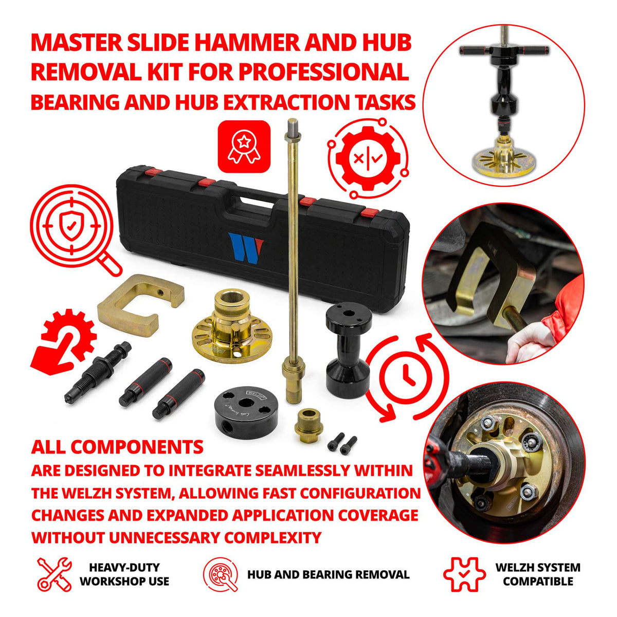 Master Hub Puller & Heavy Duty Slide Hammer Kit