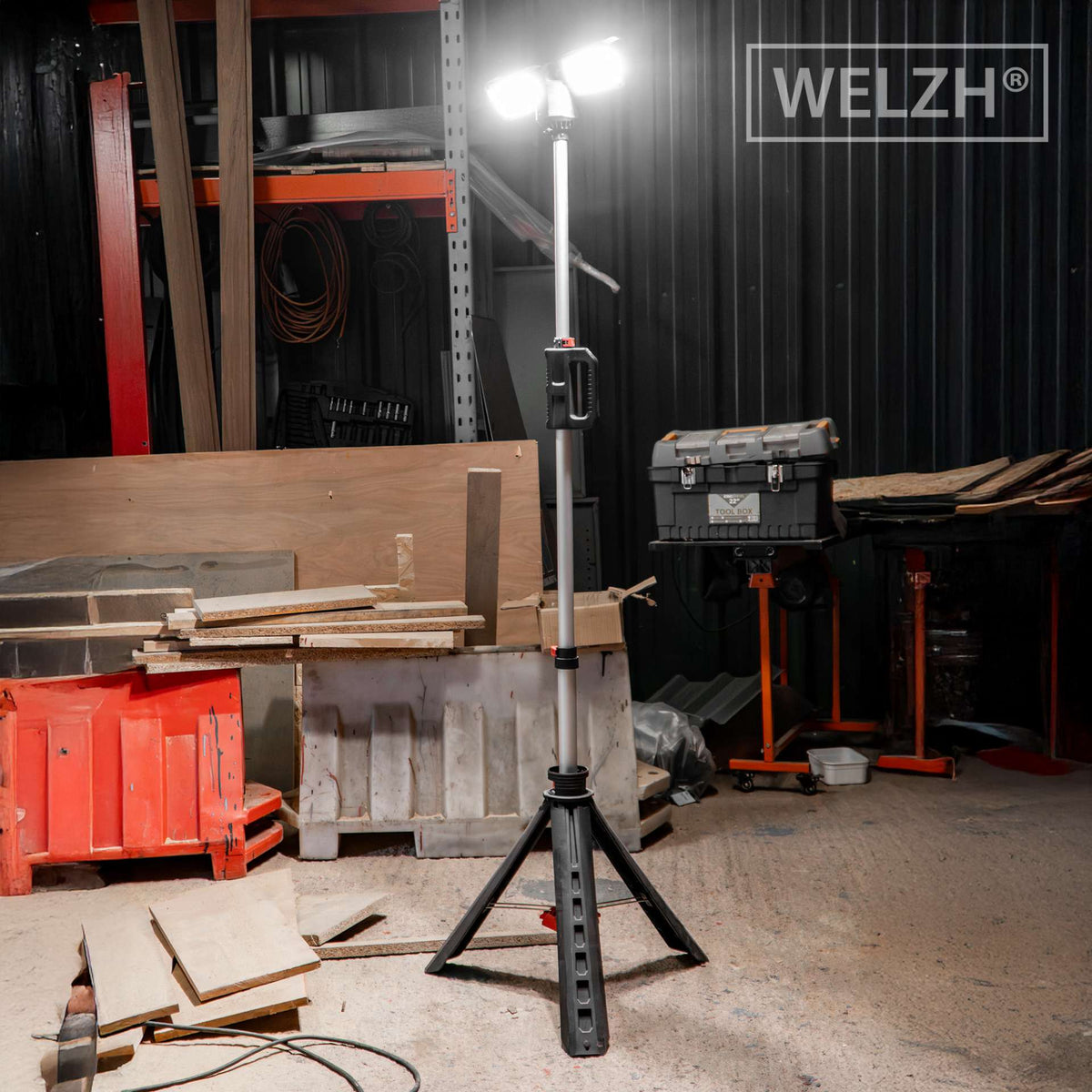 Rechargeable 6000 Lumen Adjustable Tripod Flood Light